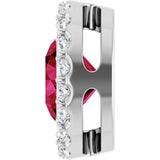 14K White Gold Lab-Grown Ruby & 1/4 CTW Natural Diamond Halo-Style Pendant
