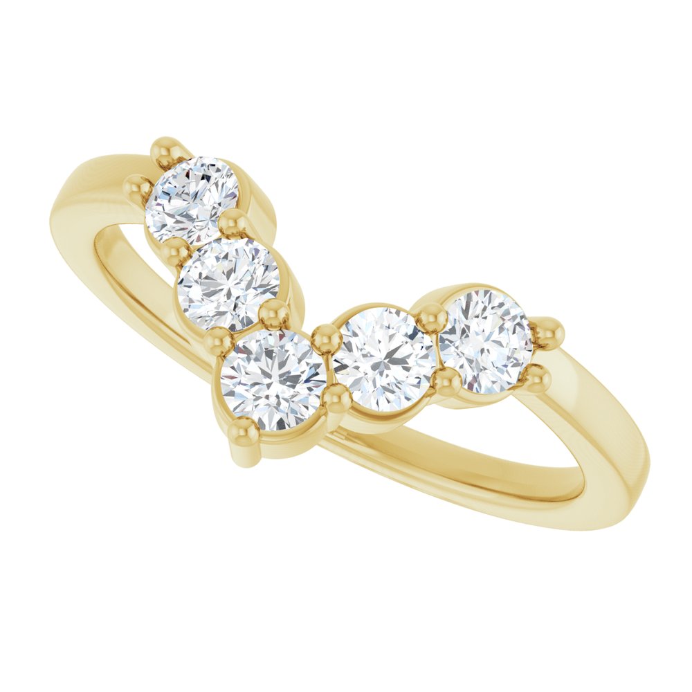 14K Yellow Gold 1/2 CTW Lab-Grown Diamond Contour Band