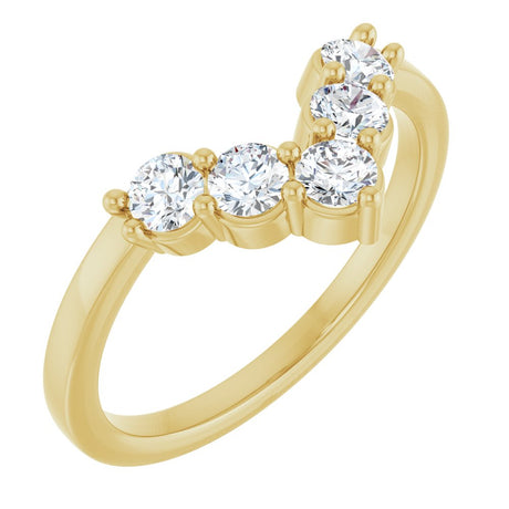 14K Yellow Gold 1/2 CTW Lab-Grown Diamond Contour Band