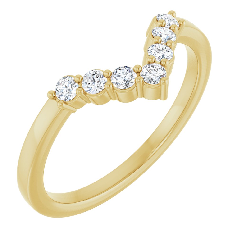 14K Yellow Gold 1/6 CTW Lab-Grown Diamond Contour Band