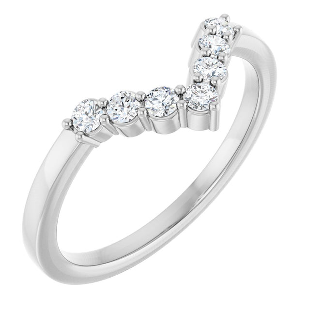14K White Gold 1/5 CTW Natural Diamond Contour Band