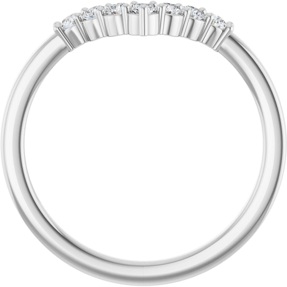 14K White Gold 1/5 CTW Natural Diamond Contour Band