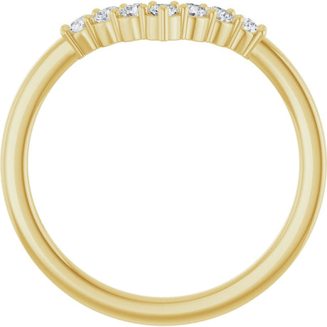 14K Yellow Gold 1/6 CTW Lab-Grown Diamond Contour Band
