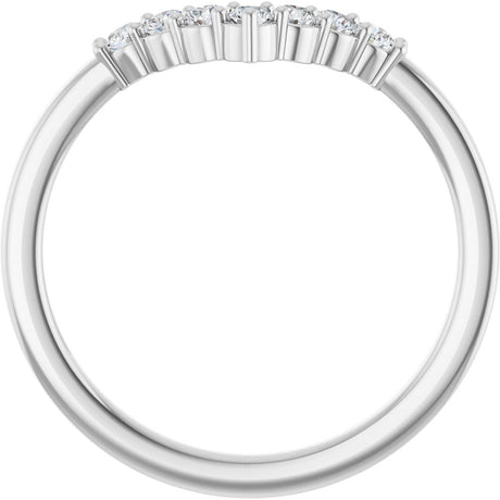 14K White Gold 1/6 CTW Lab-Grown Diamond Contour Band