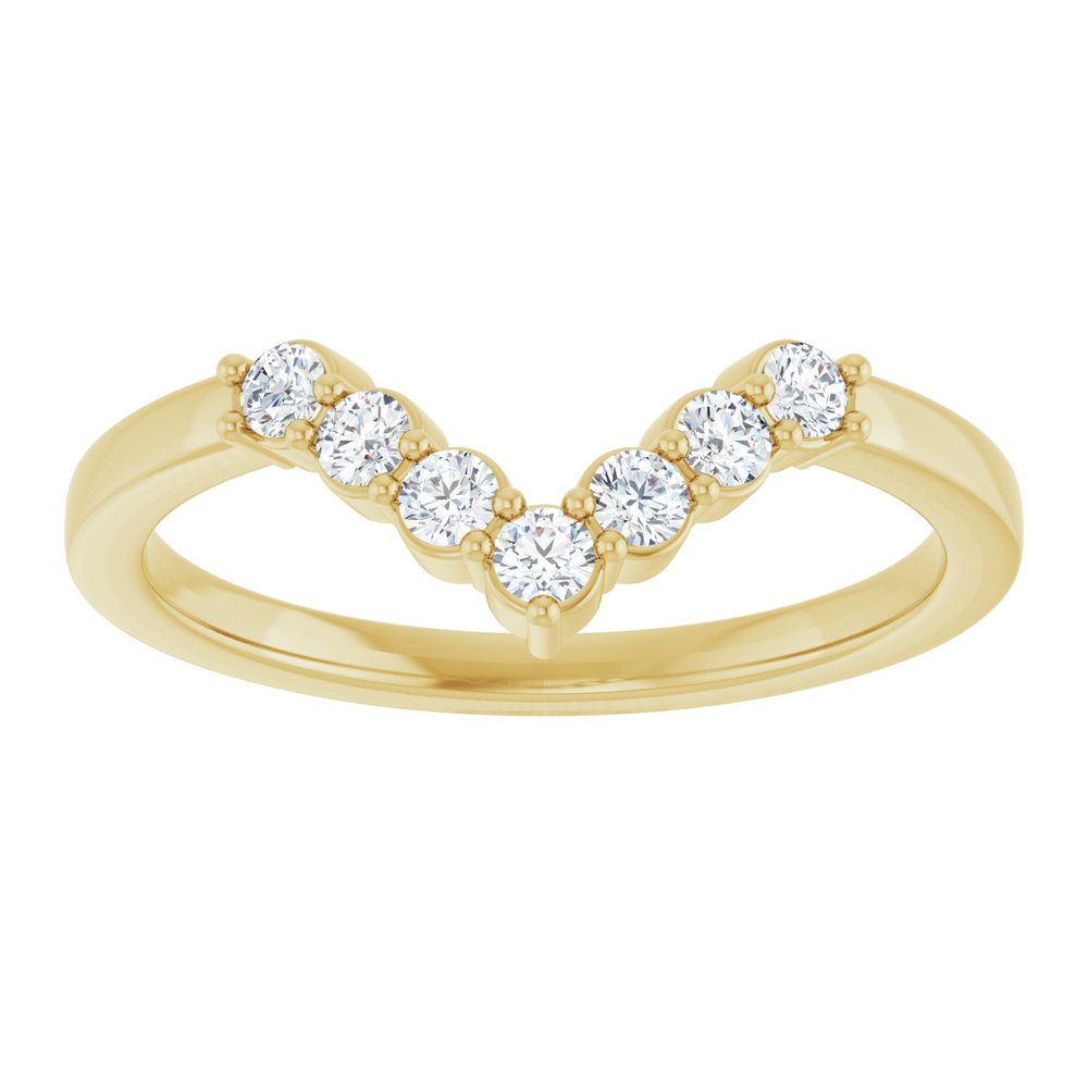 14K Yellow Gold 1/5 CTW Natural Diamond Contour Band