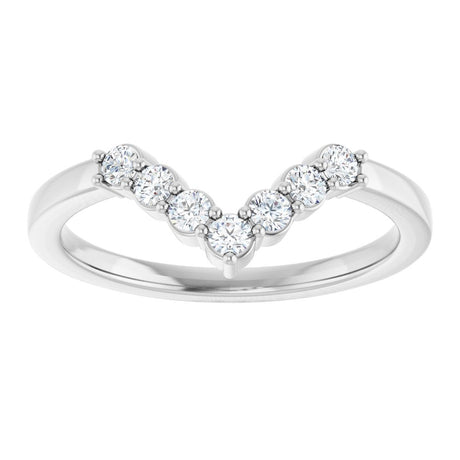 14K White Gold 1/5 CTW Natural Diamond Contour Band