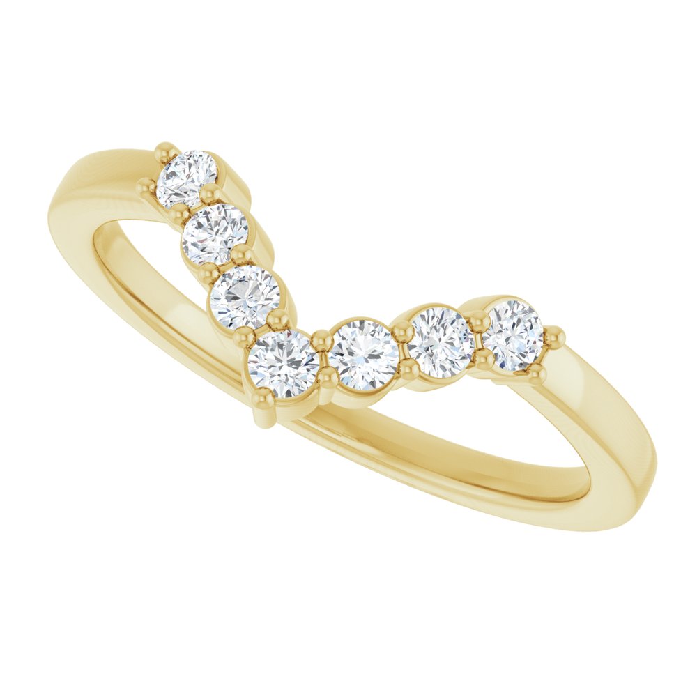 14K Yellow Gold 1/5 CTW Natural Diamond Contour Band