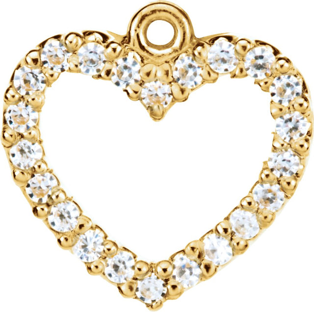 14K Yellow 1/10 CTW Lab-Grown Diamond Heart Dangle