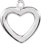 14K White Heart Dangle