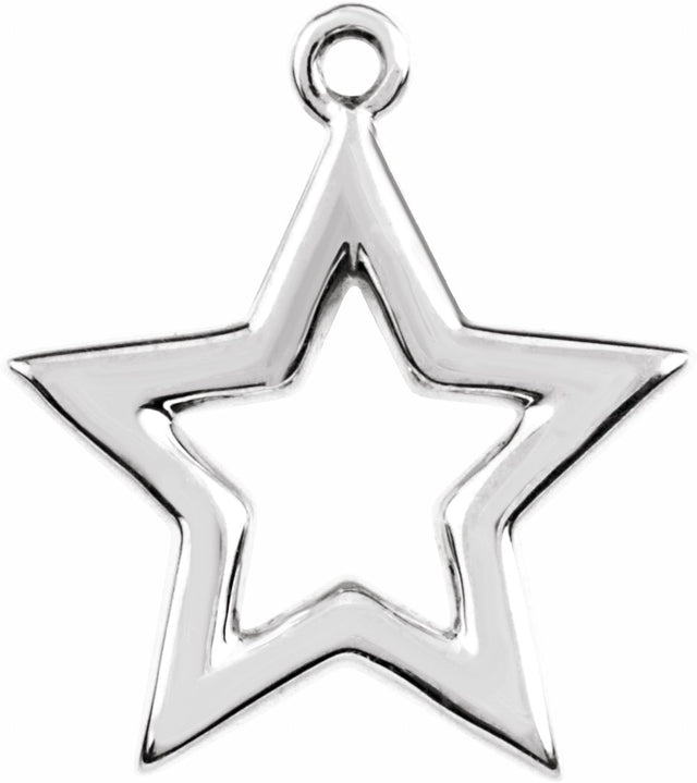 Sterling Silver 15.5x13.5 mm Star Dangle