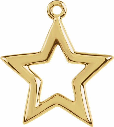 14K Yellow 15.5x13.5 mm Star Dangle