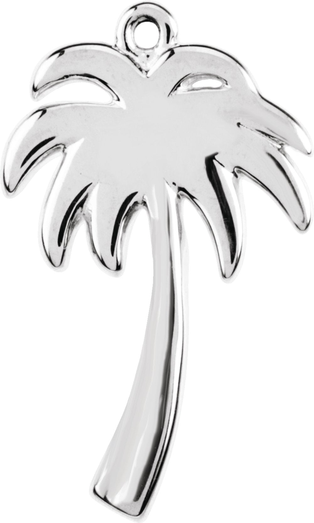 14K White Palm Tree Dangle