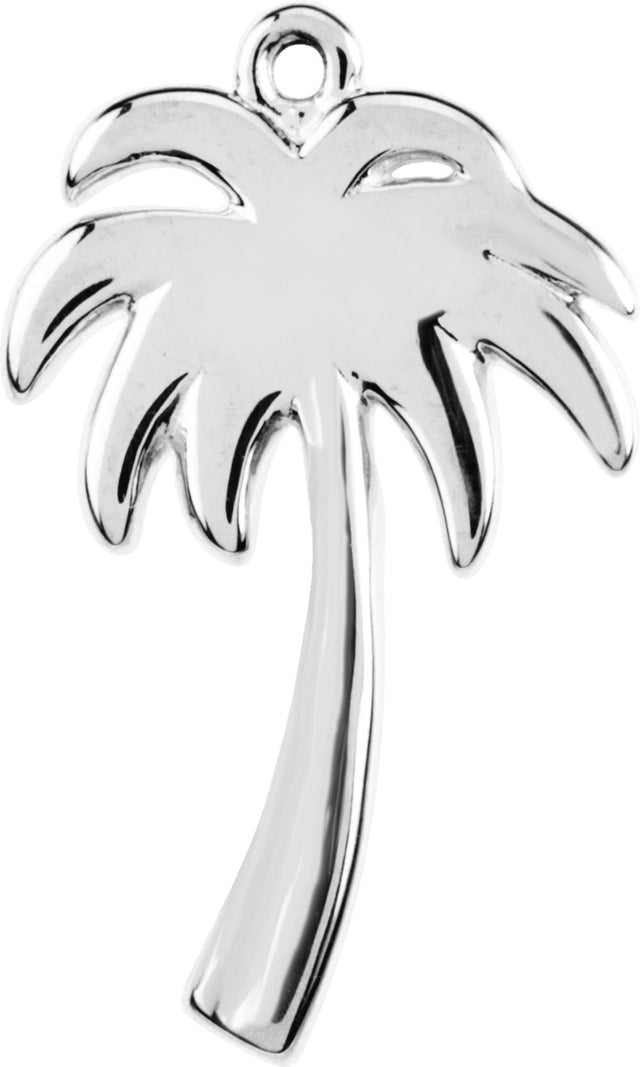 14K White Palm Tree Dangle