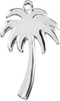 14K White Palm Tree Dangle