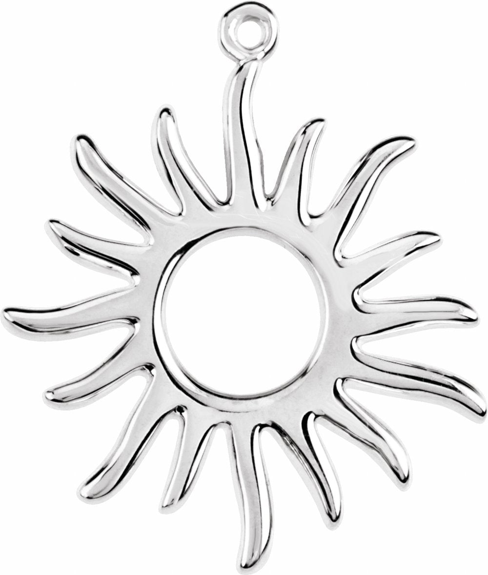 14K White Sun Dangle