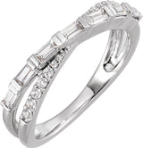 14K White Gold 3/8 CTW Lab-Grown Diamond Ring