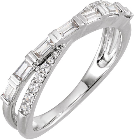 14K White Gold 3/8 CTW Natural Diamond Ring