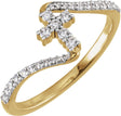 14K Yellow Gold 1/4 CTW Lab-Grown Diamond Cross Ring