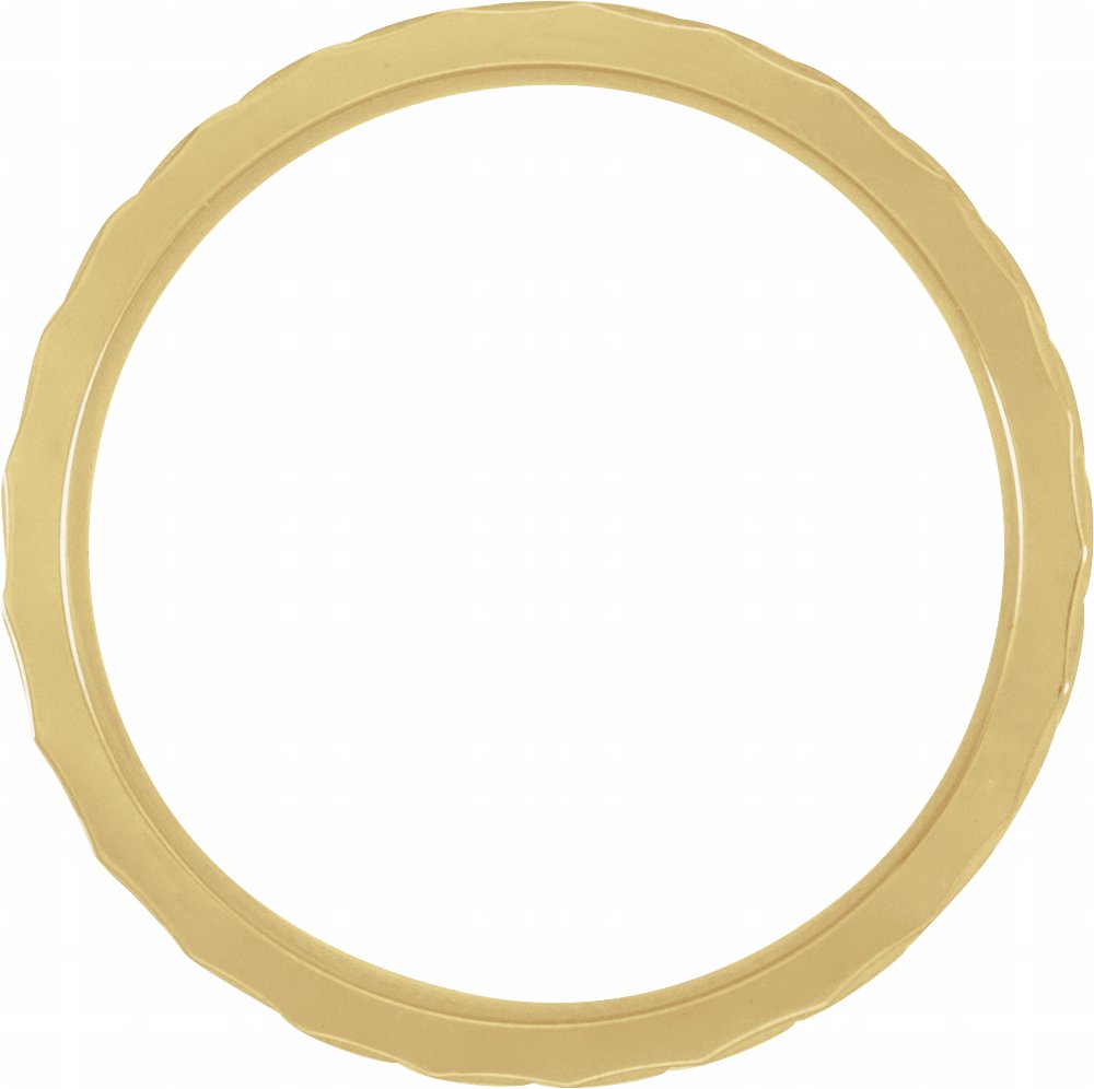 18K Yellow Gold 6 mm Patterned Flat Band Size 10