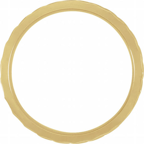 18K Yellow Gold 6 mm Patterned Flat Band Size 10
