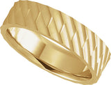 18K Yellow Gold 6 mm Patterned Flat Band Size 10