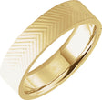 14K Yellow Gold 6 mm Patterned Flat Band Size 7