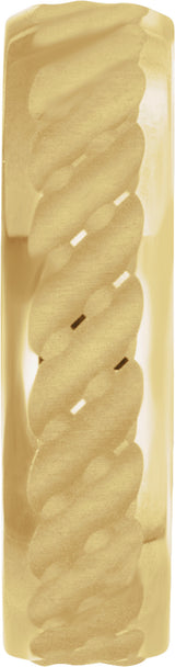 14K Yellow Gold 6 mm Patterned Band Size 7