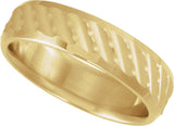 14K Yellow Gold 6 mm Patterned Band Size 7