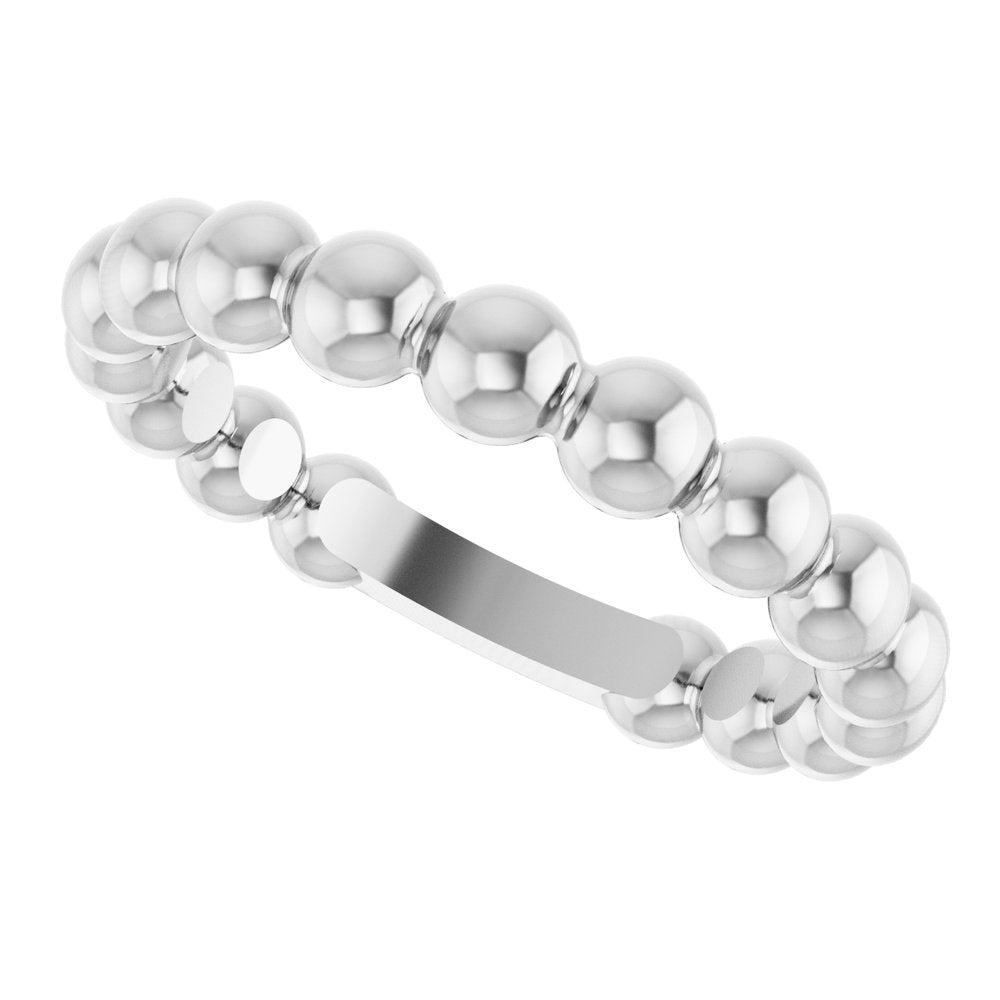 Sterling Silver 3.5 mm Stackable Beaded Ring