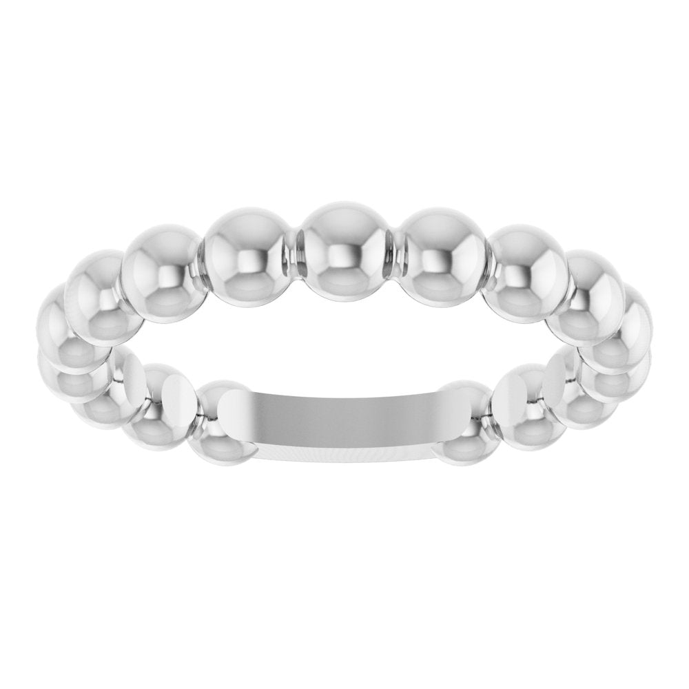 Sterling Silver 3.5 mm Stackable Beaded Ring