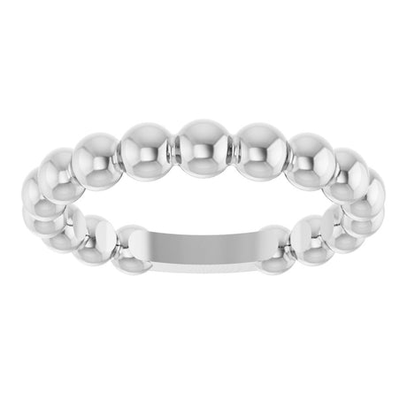 Sterling Silver 3.5 mm Stackable Beaded Ring