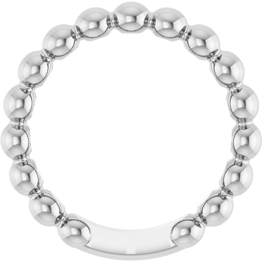 Sterling Silver 3.5 mm Stackable Beaded Ring