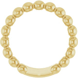 14K Yellow Gold 3.5 mm Stackable Beaded Ring