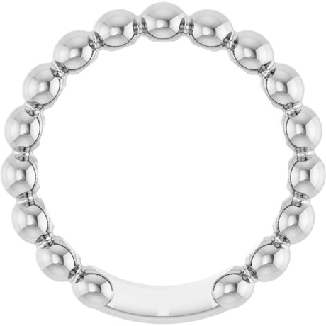 Sterling Silver 3.5 mm Stackable Beaded Ring