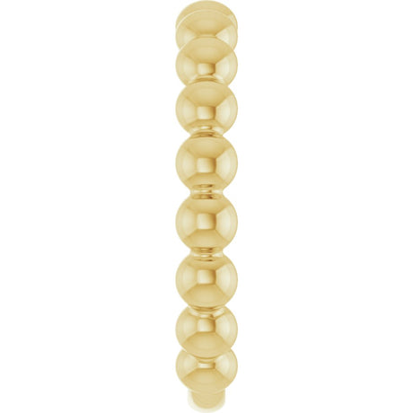14K Yellow Gold 3.5 mm Stackable Beaded Ring