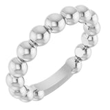 Sterling Silver 4 mm Stackable Beaded Ring