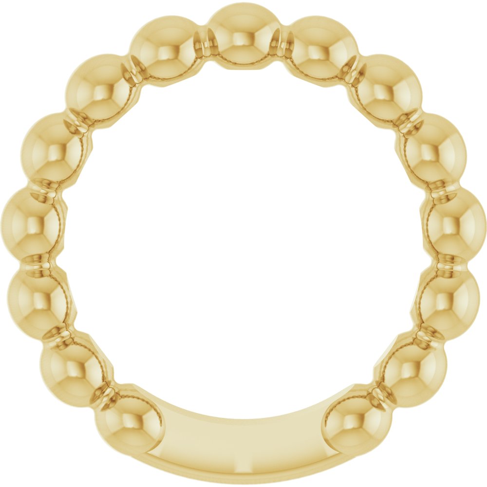 14K Yellow Gold 4 mm Stackable Beaded Ring
