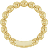14K Yellow Gold 4 mm Stackable Beaded Ring