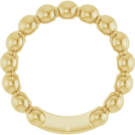 14K Yellow Gold 4 mm Stackable Beaded Ring
