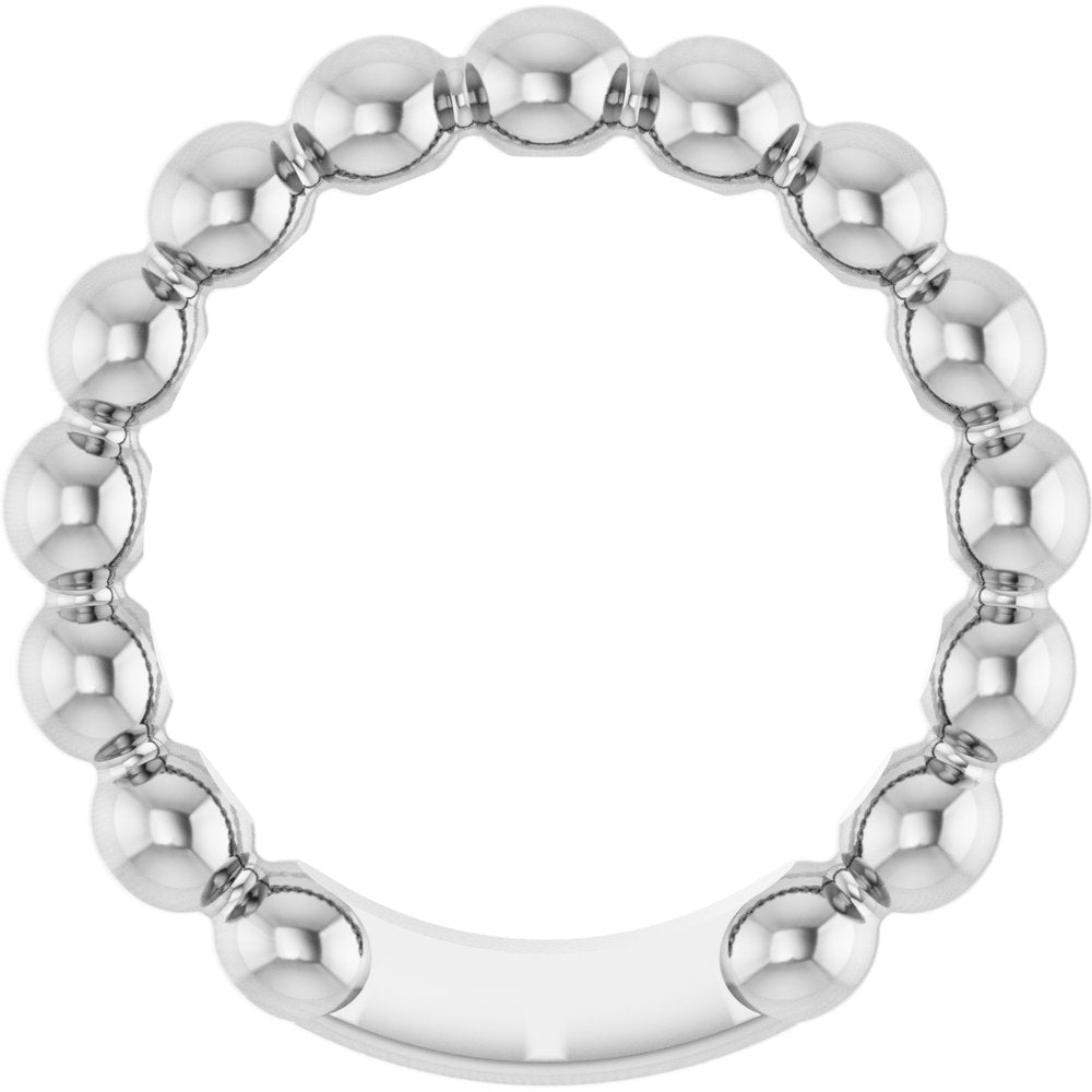Sterling Silver 4 mm Stackable Beaded Ring
