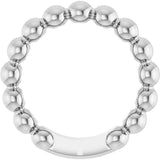 Sterling Silver 4 mm Stackable Beaded Ring