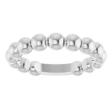Sterling Silver 4 mm Stackable Beaded Ring