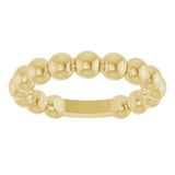 14K Yellow Gold 4 mm Stackable Beaded Ring