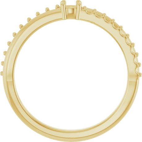 10K Yellow Gold 3 mm Round 2-Stone Accented Family Ring Mounting