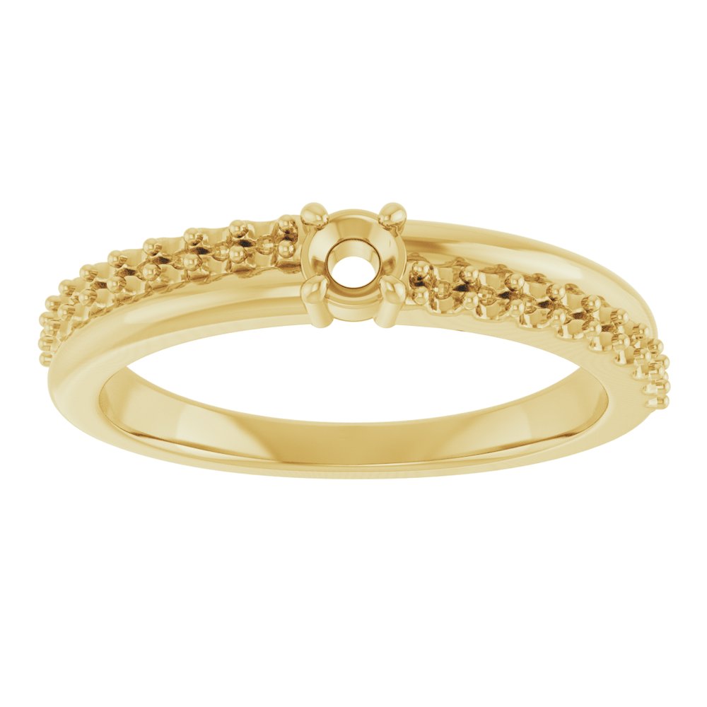 10K Yellow Gold 3 mm Round 2-Stone Accented Family Ring Mounting