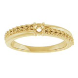 10K Yellow Gold 3 mm Round 2-Stone Accented Family Ring Mounting