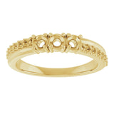 10K Yellow Gold 3 mm Round 4-Stone Accented Family Ring Mounting