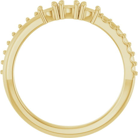 10K Yellow Gold 3 mm Round 4-Stone Accented Family Ring Mounting