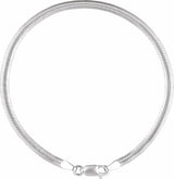 Sterling Silver 3 mm Oval Snake 7" Chain