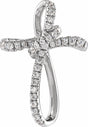 14K White Gold 1/5 CTW Lab-Grown Diamond Cross Pendant